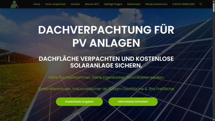 Startseite von Solarpacht24